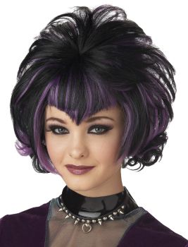 Goth Flip Wig - Black/Purple