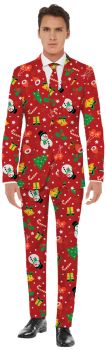 Men's Red Icon Christmas Suit - Adult S (38 - 40)