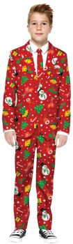 Boy's Red Icon Christmas Suit - Child Small