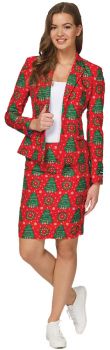 Women's Red Christmas Tree Suit - Adult Small
