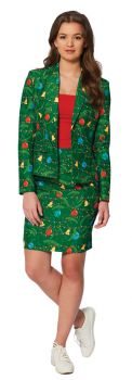 Women's Green Christmas Tree Suit - Adult Small