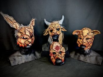 4 Pack Masks: Bunny, Pig, Goat & Killer