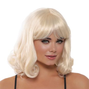 Mid-Length Curly Wig - Blonde