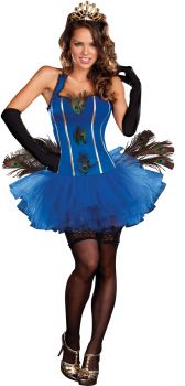 Women's Royal Peacock Costume - Adult L (10 - 14)