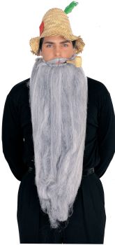 25" Mohair Beard & Moustache Set - Gray