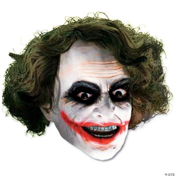 Joker 3/4 Vinyl Mask W Hair