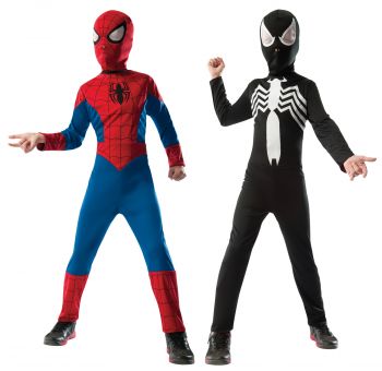 Boy's 2 In 1 Reversible Spider-Man Costume - Child Small