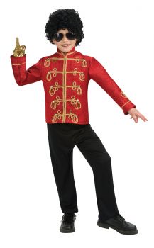 Boy's Deluxe Red Military Michael Jackson Jacket - Child Medium