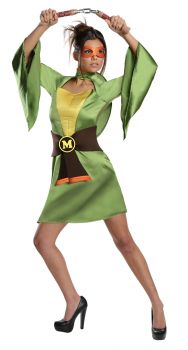 Women's Kimono Michelangelo Costume - Ninja Turtles - Adult Small