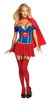 Women's Deluxe Supergirl Corset Costume - Adult Large
