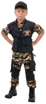 Boy's Deluxe Seal Team Costume - Child M (6 - 8)