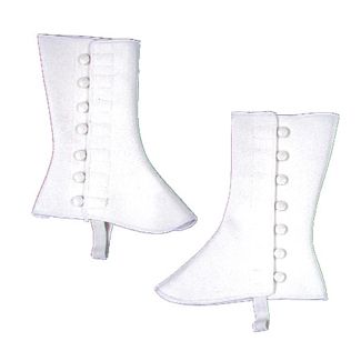Adult 9" White Vinyl Spats - Adult Shoe S/M
