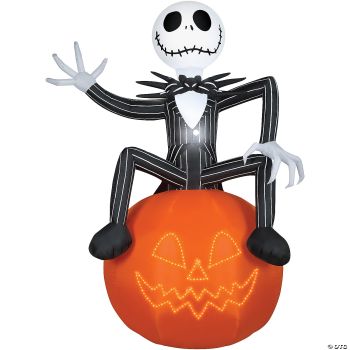 Blow Up Inflatable Lightshow Jack Skellington Inflatable Outdoor Yard Decoration