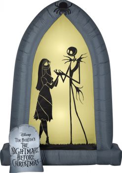 7' Airblown Arch With Jack & Sally - Large