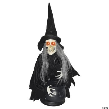 31 IN WITCH W/CAULDRON ANIMATED PROP