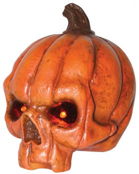 Pumpkin Skull With Led Light-Up Eyes