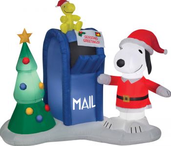Airblown Snoopy & Woodstock With Mailbox Inflatable Scene - Peanuts