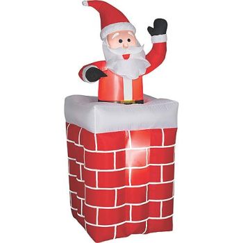 72" Blow Up Inflatable Santa Chimney Outdoor Yard Decoration