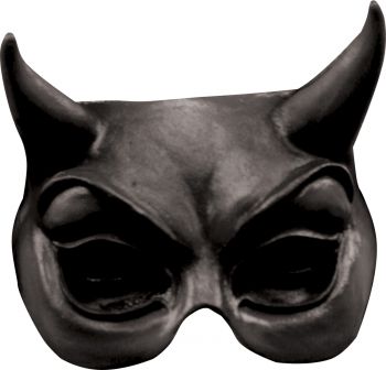 Devil Black Latex Half Mask - Black