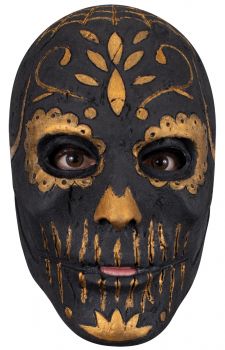 Day Of The Dead Golden Carving Catrina Mask