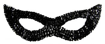Women's Sequin Cat Mask - Black