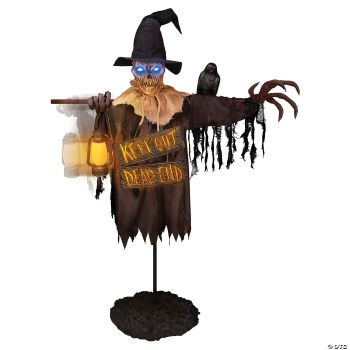 78 INCH ANIMATED SCRECRW W/LNTRN N SIGN
