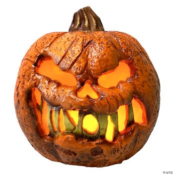 8 IN ROTTEN FLAMING PUMPKIN W/TIMER