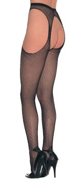 Nylon Fishnet Suspender Pantyhose - Adult Plus Size