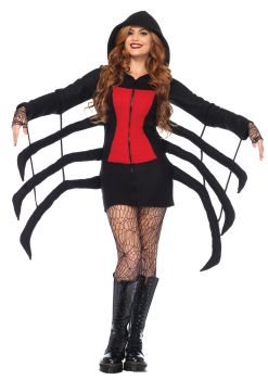 Women's Cozy Black Widow Spider Costume - Adult X-Small