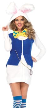 Women's Cozy White Rabbit Costume - Adult Small