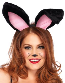 Plush Bunny Ears - Black