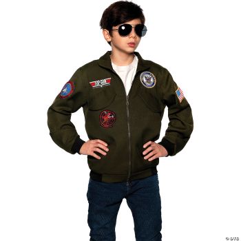 Navy Top Gun Pilot Jacket Child Costume - Child Large