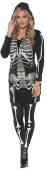 Women's Skeletal Hoodie Dress - Adult Large