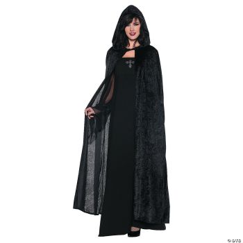 Hooded Cloak Black 55 Inches