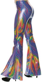 Women's 70's Swirl Bell Bottom Pants - Adult L/XL