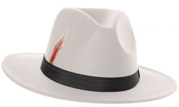 White Fedora Hat - Adult