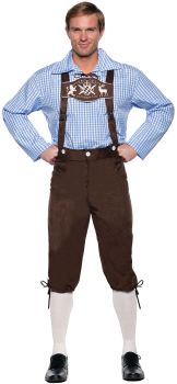 Deluxe Lederhosen Brown Adult Costume - Men's Standard