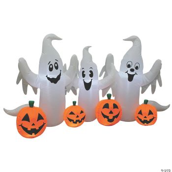 Ghosts With Pumpkins 8' Wide Inflatable