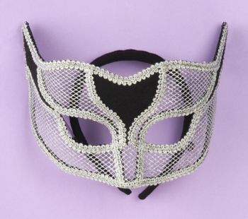 Women's Netted Venetian Mask - Silver