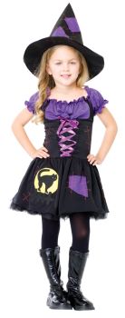 Girl's Black Cat Witch Costume - Child Large