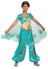 Girl's Jasmine Teal Deluxe Costume - Aladdin Live Action - Child S (4 - 6X)