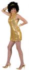 Women's Disco Dress - Gold - Adult M (10 - 12)