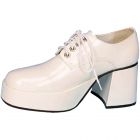Men's Patent Leather Platform Shoe - White - Men's Shoe S (8 - 9)
