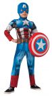 Boy's Deluxe Muscle Captain America Costume - Child Medium