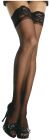 Sheer Lycra Stay-Up Thigh-Highs - Black - Adult Plus Size