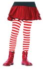 Child Striped Tights - Red/White - Child X-Large