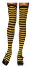 Nylon Striped Thigh-High Stockings - Black/Yellow