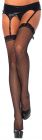 Black Fishnet Stocking With Lace Top - Adult OSFM
