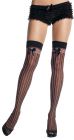 Thigh-Highs With Vertical Stripes - Black/Pink