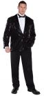 Men's Sequin Jacket - Black - Adult OSFM